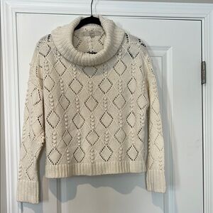 LOFT Women's Cream Cowl neck Sweater M